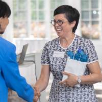 Julia VanderMolen receiving bag